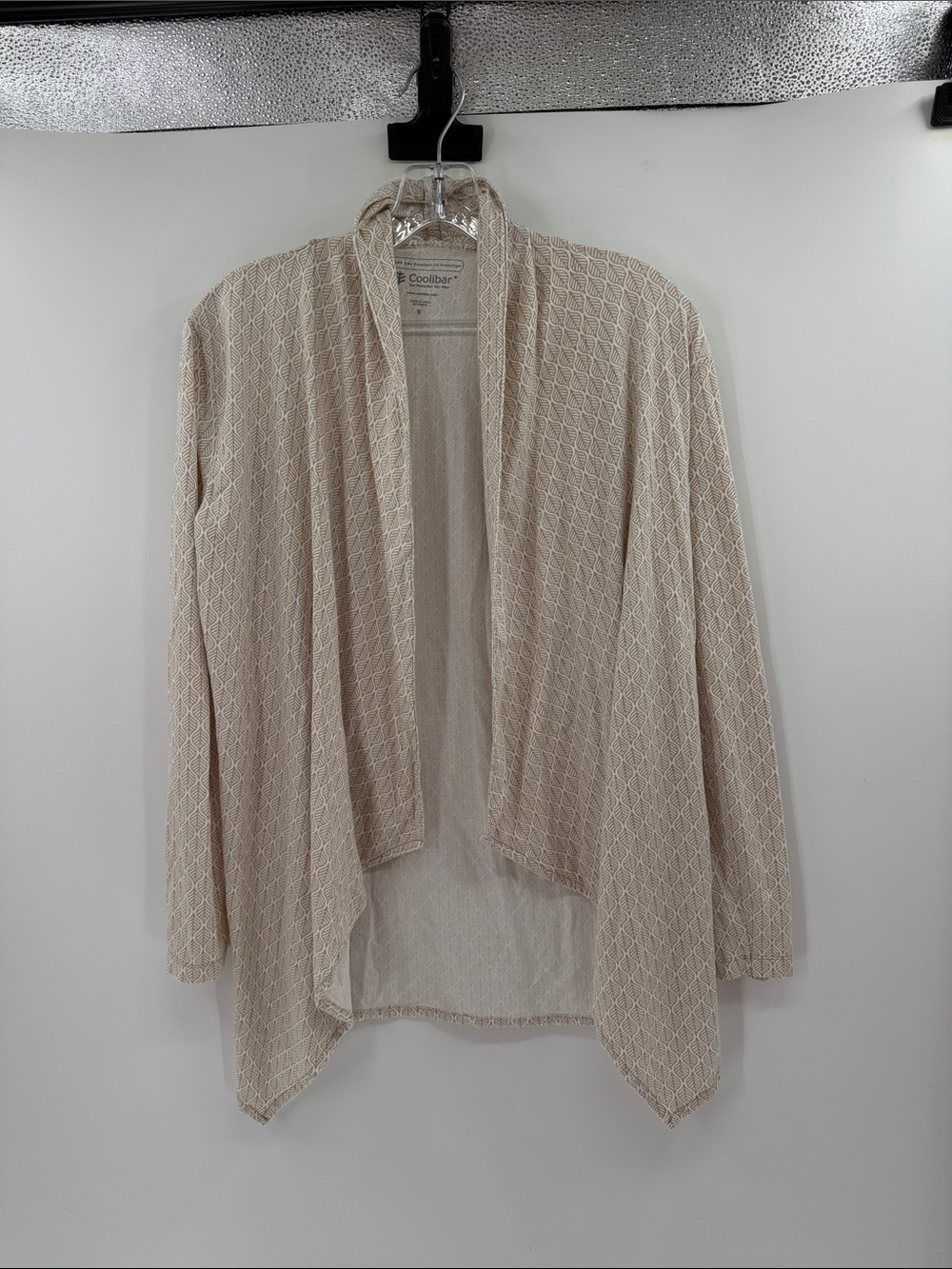 Coolibar Women's Open Front Cardigan UPF 50+ - Tan/White - Small